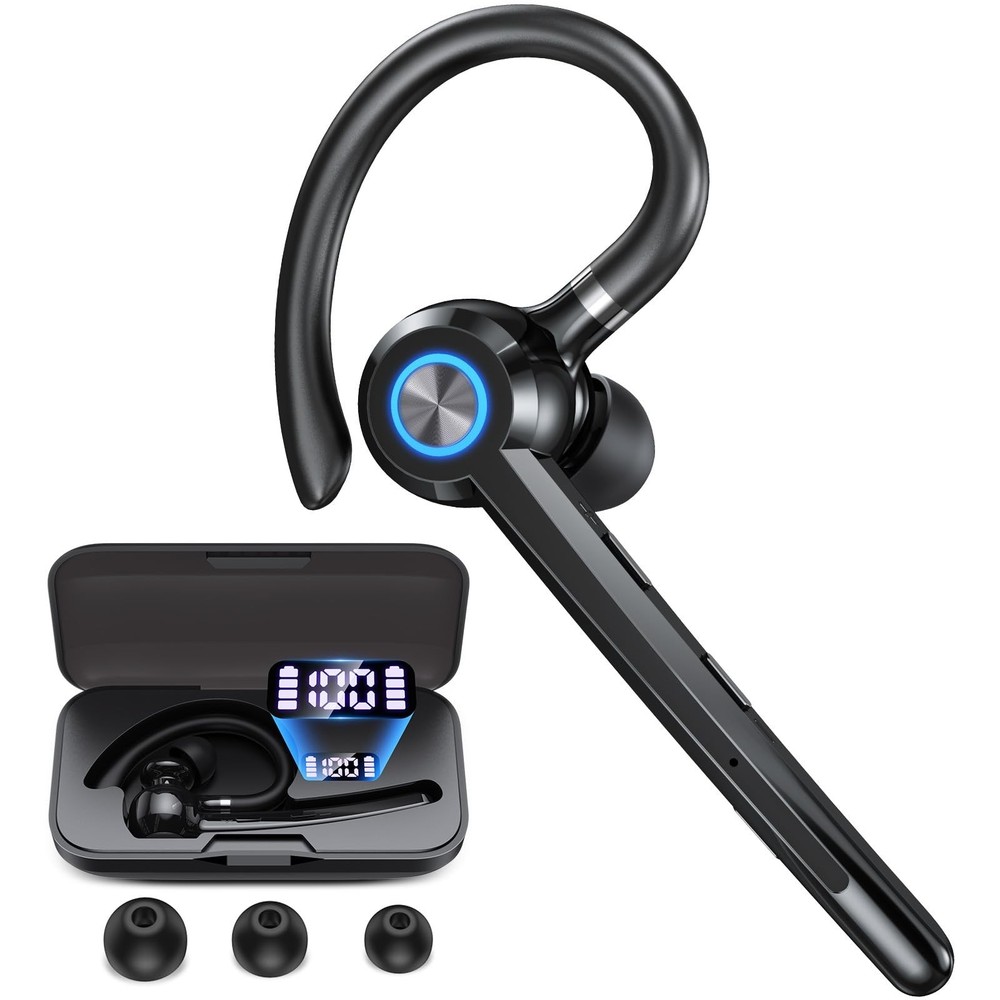 PRTRFLC Bluetooth Headset with Microphone,V5.4 Bluetooth Earpiece with Charin...