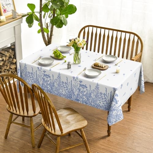 Spring Summer Tablecloth 52×70 Inch Rectangular, 52" x 70" (Rectangular) Blue