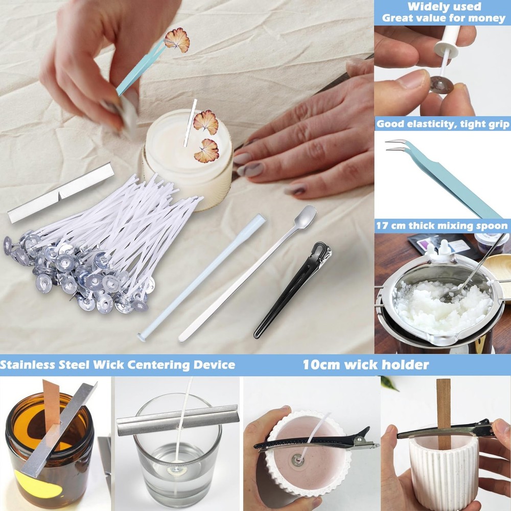 37PCS Candle Making Tools Set Adjustable Punch Needle Long Silicone Mold Need...