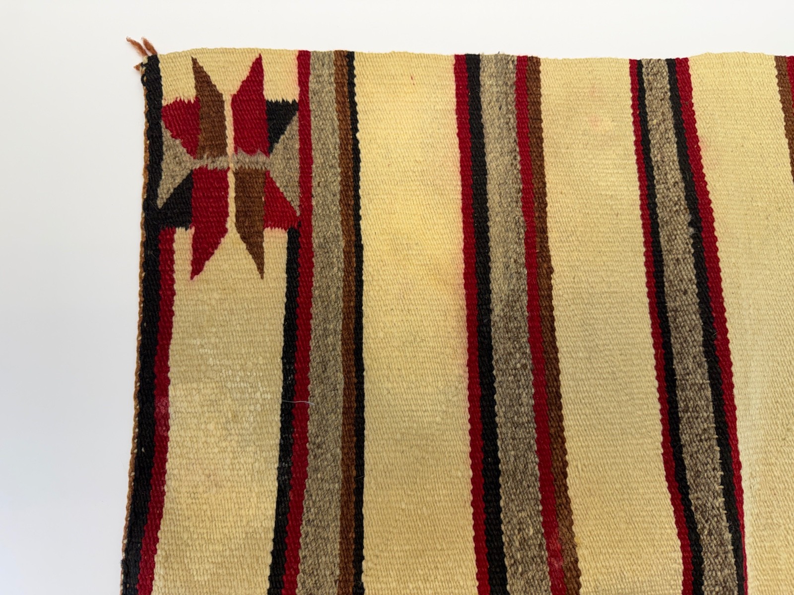 ATQ Navajo Rug Native American Indian Valero Star Saddle Blanket Weaving 30x30