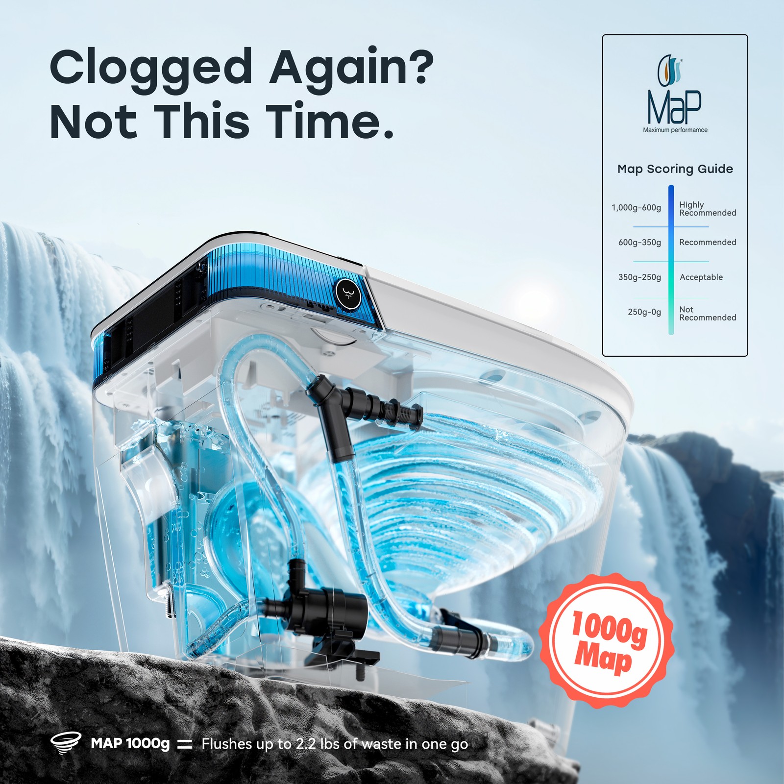 HOROW T38P Smart Toilet with bidet Flush Tank ADA Auto Open Lid 12'' Rough In