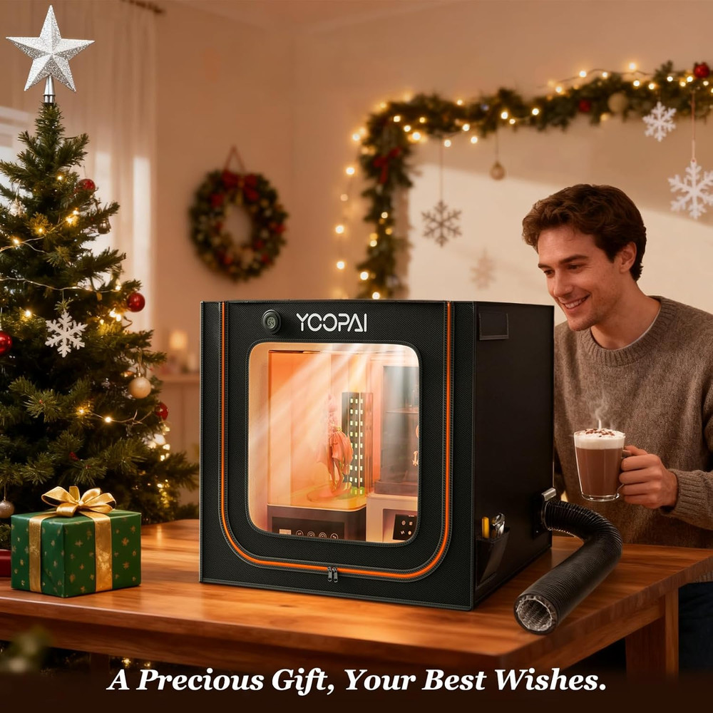 Multifunctional Large Resin 3D Printer Enclosure with Ventilation Kit LED Light,