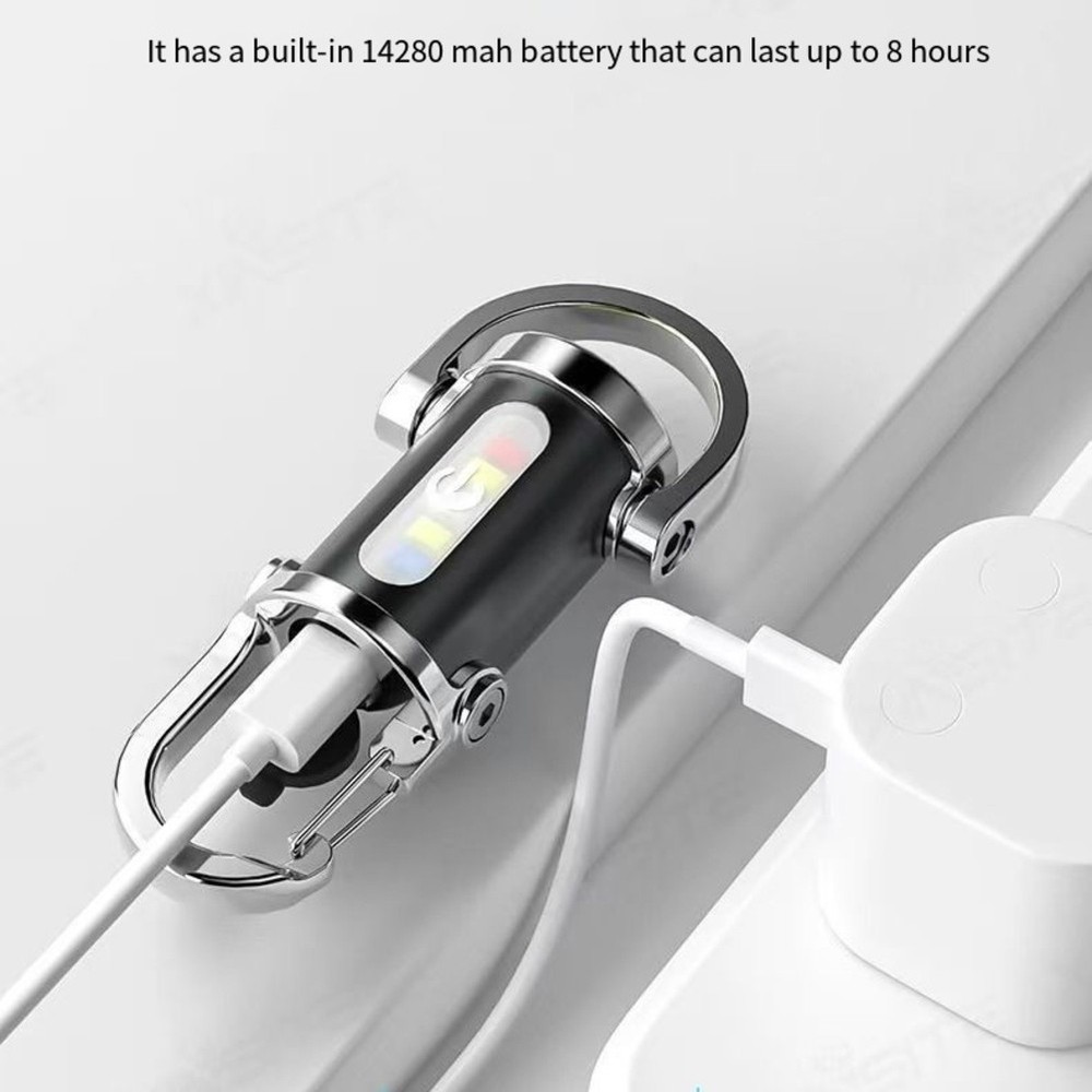 For Outdoor Mini Keychain Flashlight With USB Power Bank Functionality