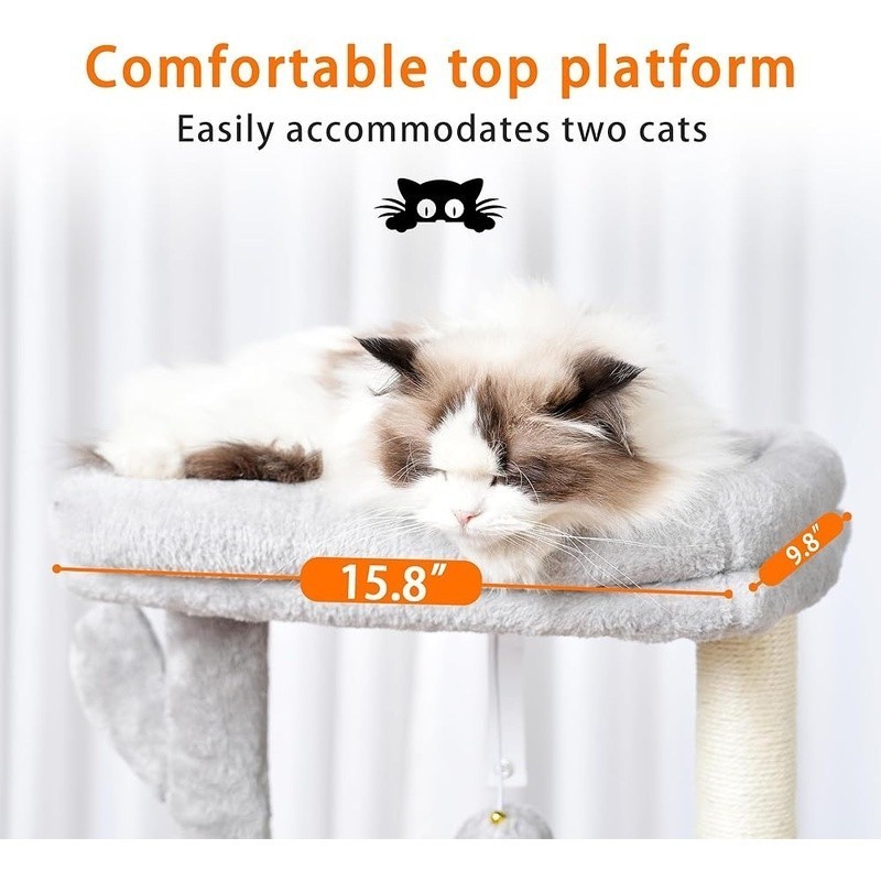Multi-Level Cat Tree W/ Scratching Posts & Hanging Baskets Indoor Condo Tower US