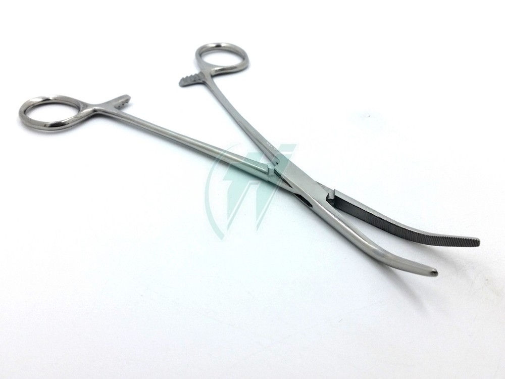 KELLY HEMOSTAT LOCKING FORCEPS 8" CURVED TIP SURGICAL INSTRUMENTS