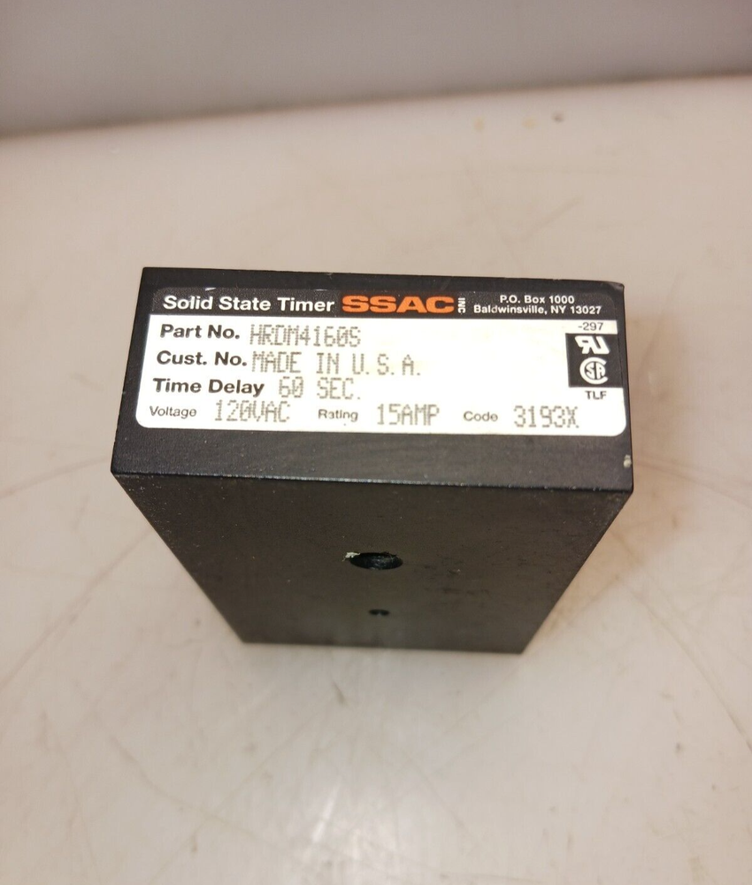 SSAC HRDM4160S SOLID STATE 120 VAC TIME DELAY RELAY 60 SECONDS