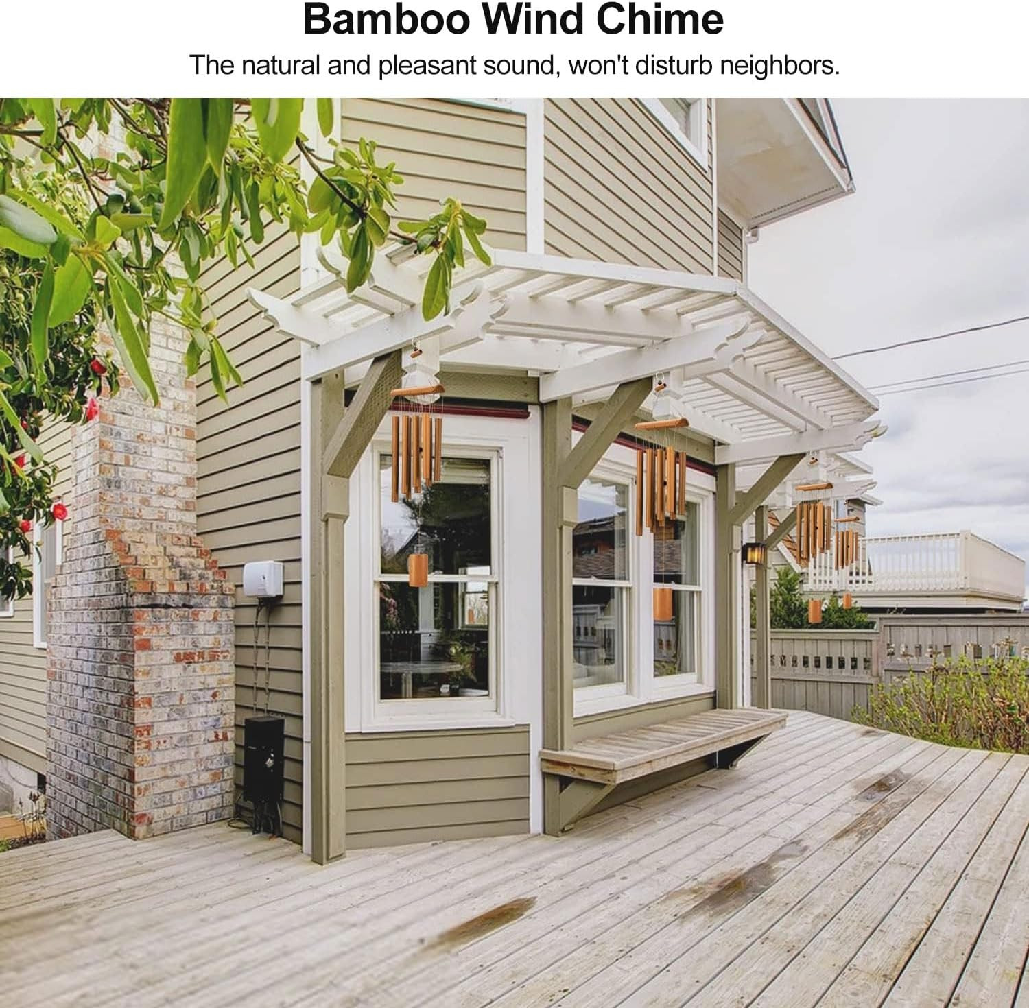Wind Chimes for Outside, Sympathy Wind Chimes Bamboo Windchimes Outdoors with Na