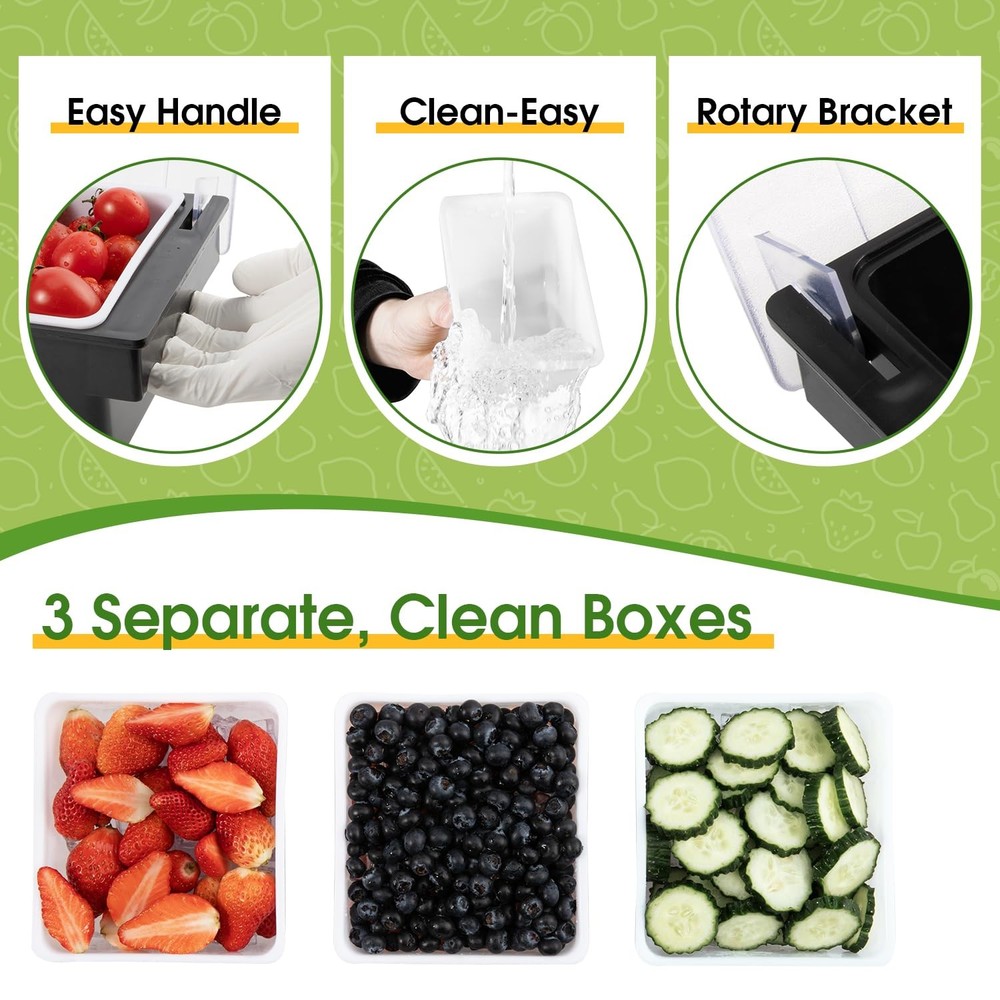Ice Cooled Condiment Serving Container Fruit Veggie Condiment Caddy Plastic G...