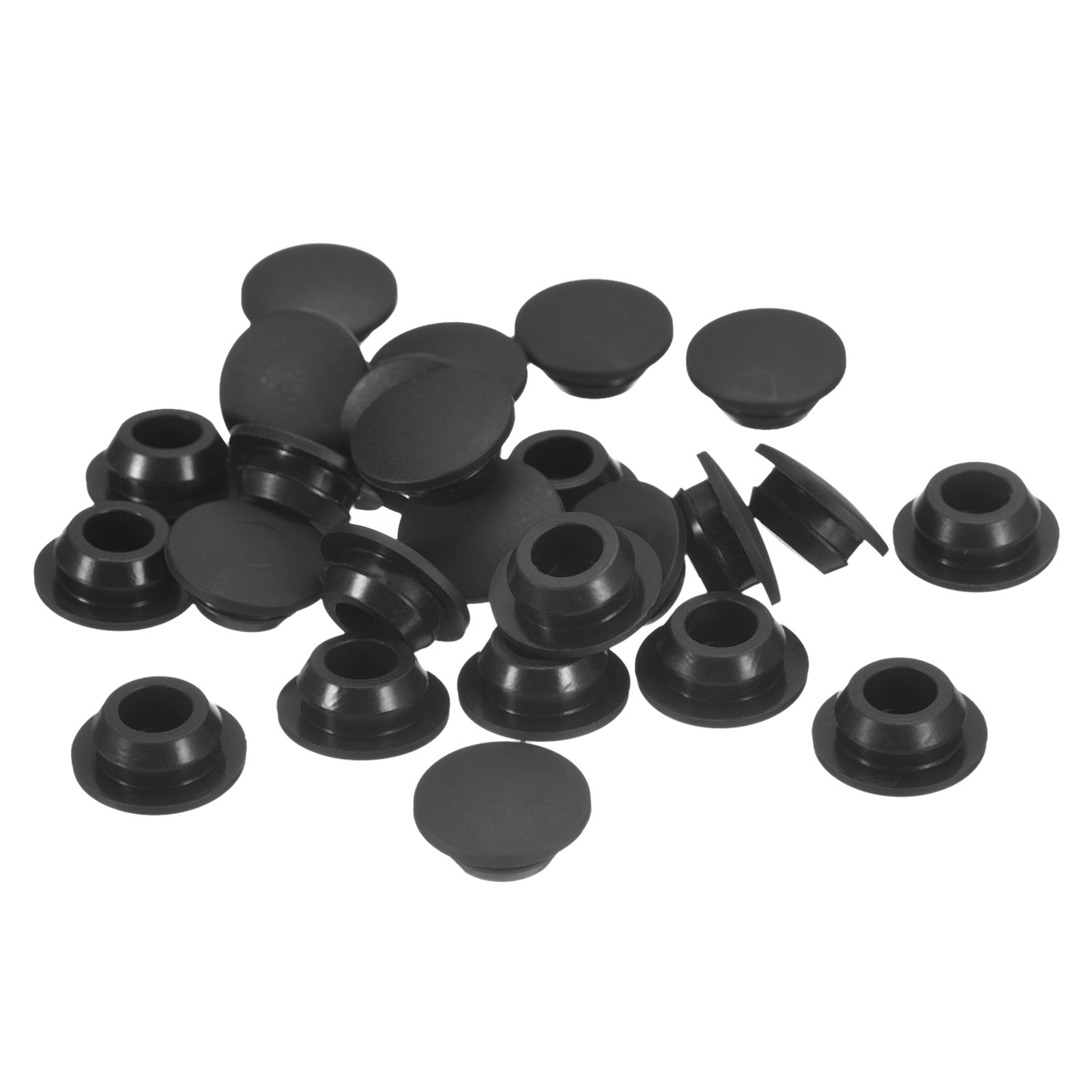 25Pcs Silicone Plugs Rubber Round Hole Plugs for 10-10.5mm Hole Black