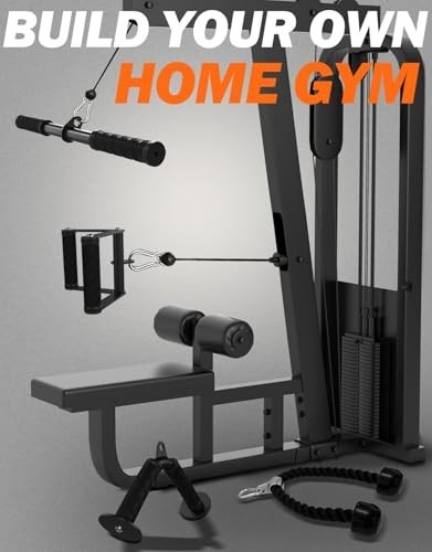 Cable Machine Attachment Set for Home Gym - LAT Pulldown with Non-Slip Grips