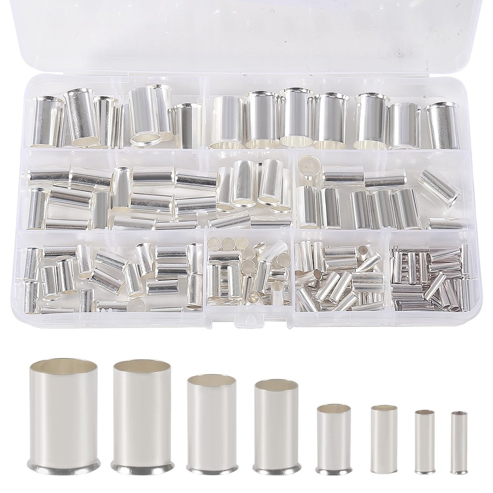Wire Ferrules Kit 166PCS Copper Crimp Terminal Set Assorted