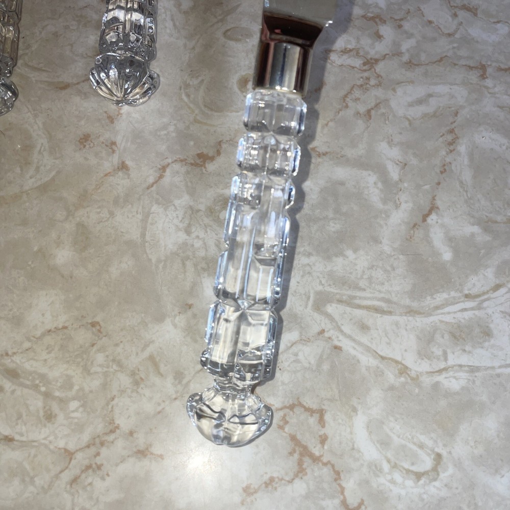 Shannon Cake Knife Crystal Handle Silver Plated