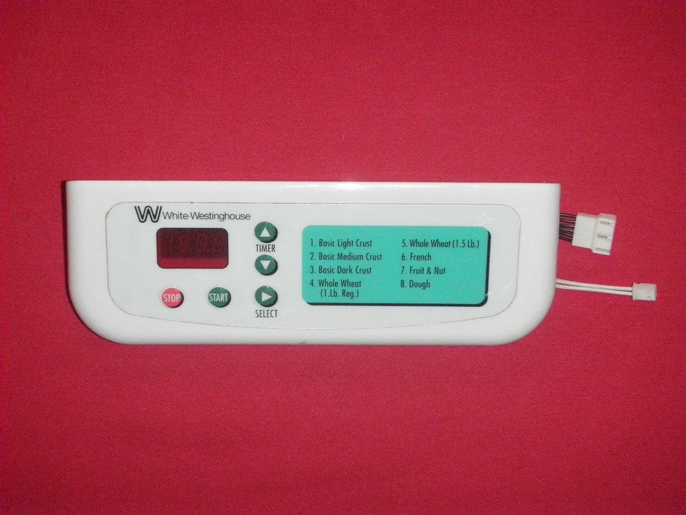 White Westinghouse Bread Maker Machine Control Panel WTR-4400