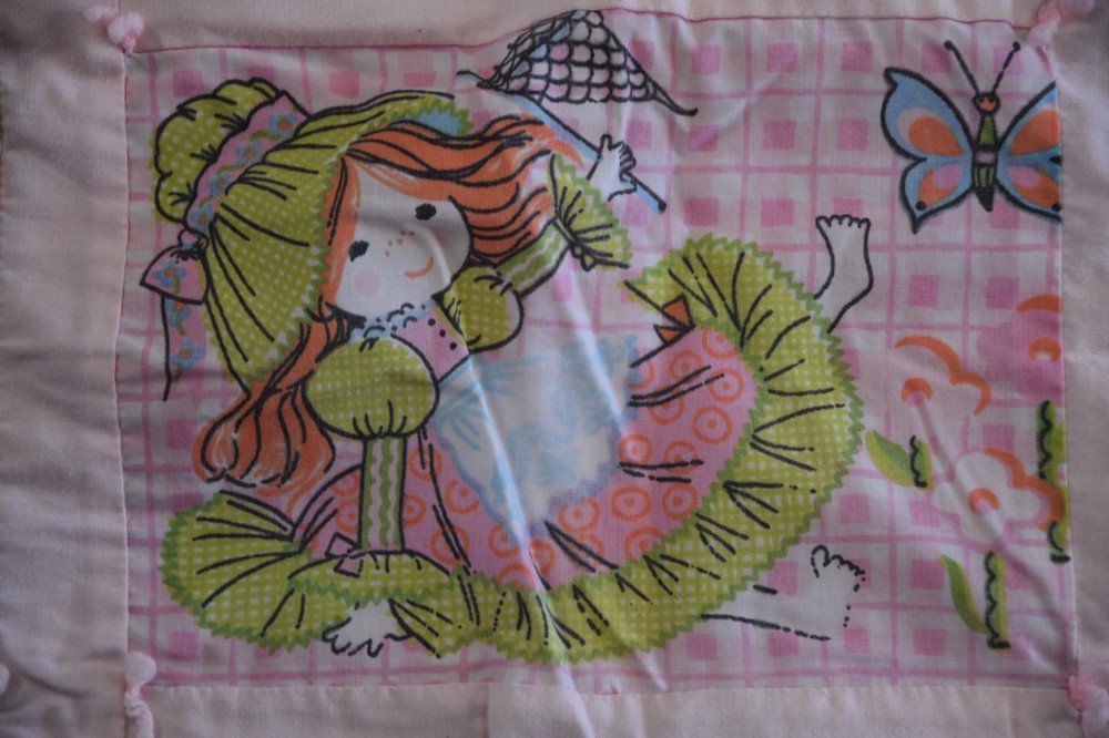 Vintage Katie's Patchwork Sears Crib Blanket Throw Retro Children's Quick Quilt