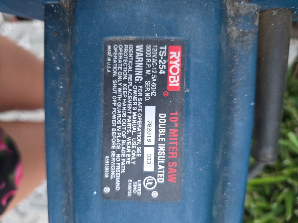 Ryobi TS254 10" Miter Saw READ