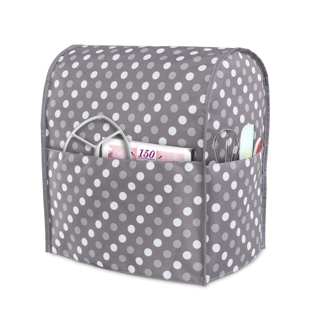 Stand Mixer Dust Cover 4.5 5 Quart with Pockets Gray Dots