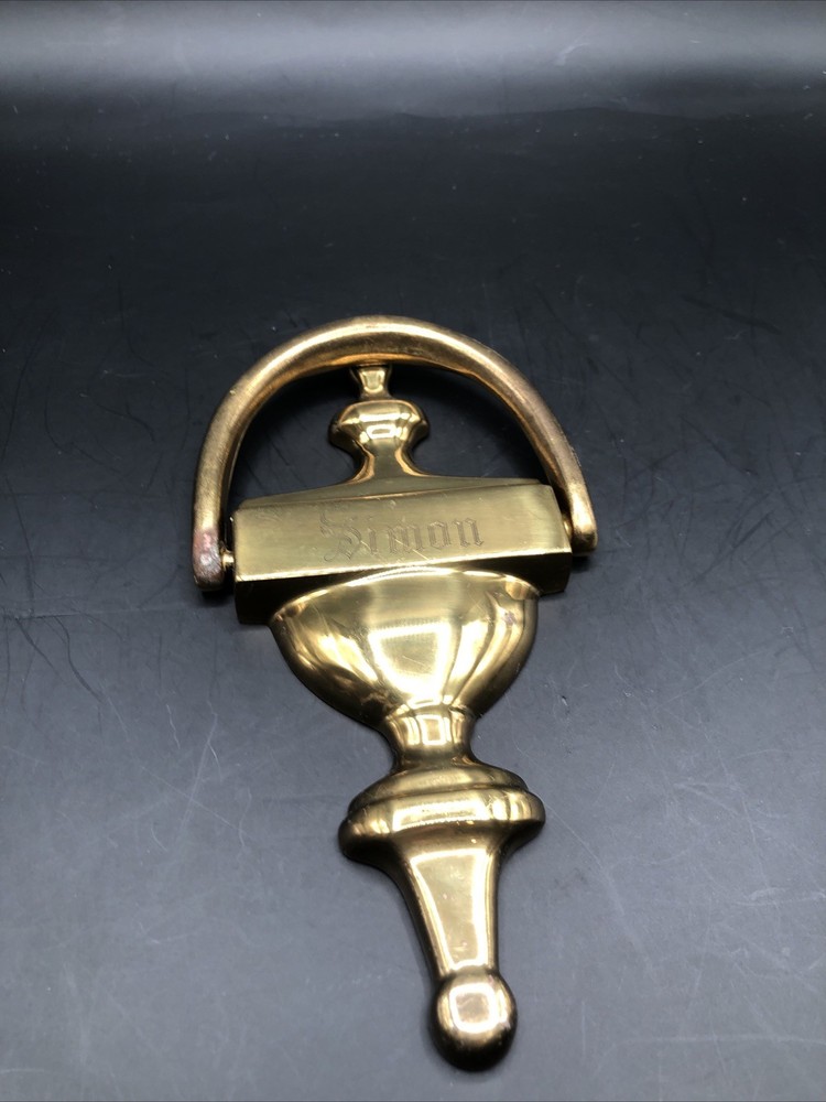 THINGS REMEMBERED Solid Brass Door Knocker 6 3/4”. Made in Spain Engraved