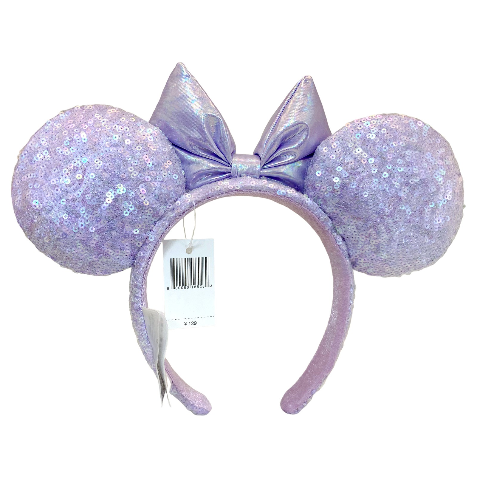 Disney-Parks Purple Lavender Sequin Minnie Mouse Ears Headband Iridescent Bow
