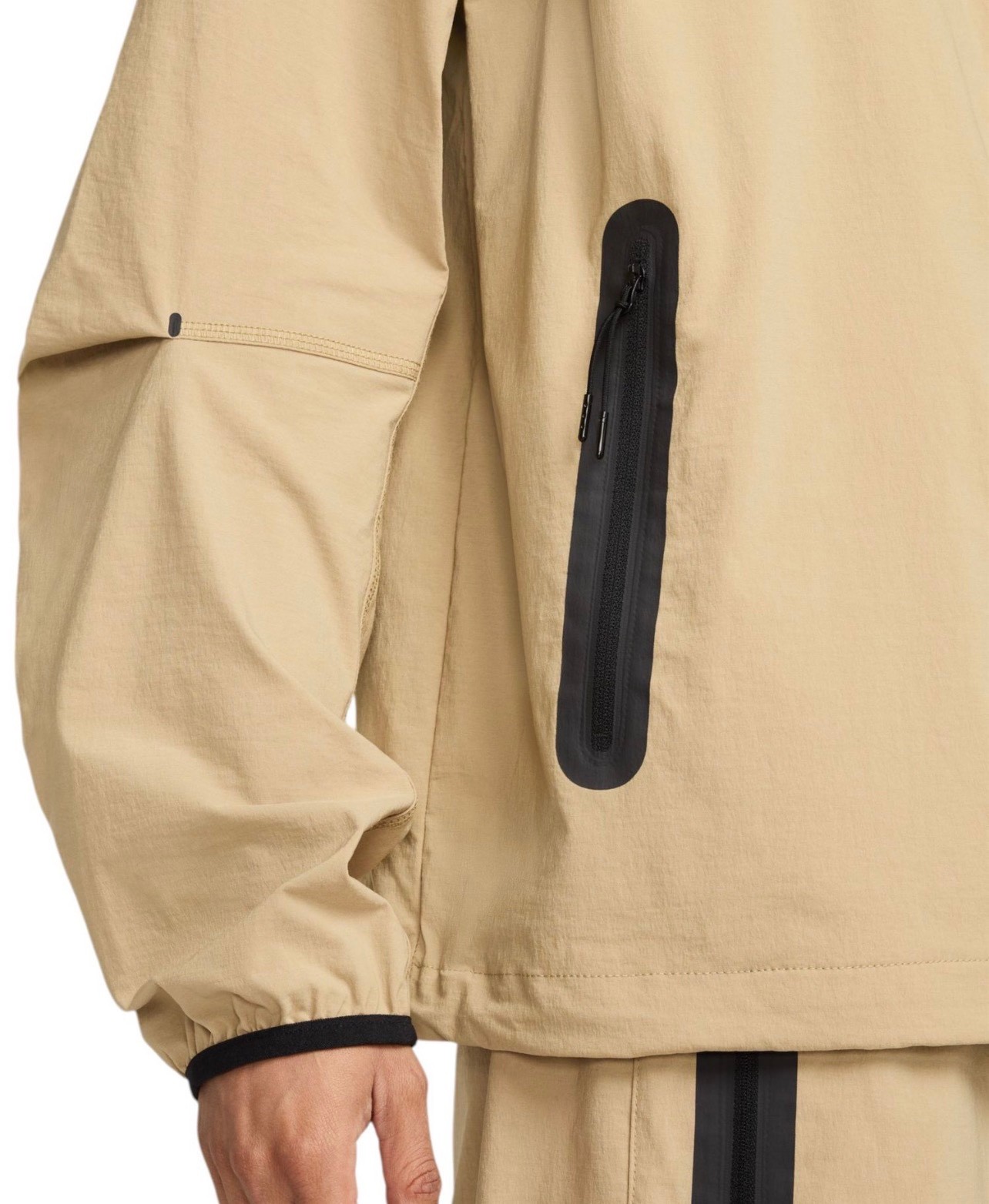 NEW Nike Men's Size XL Tech Windrunner Woven Jacket Hoodie Parachute Beige Black