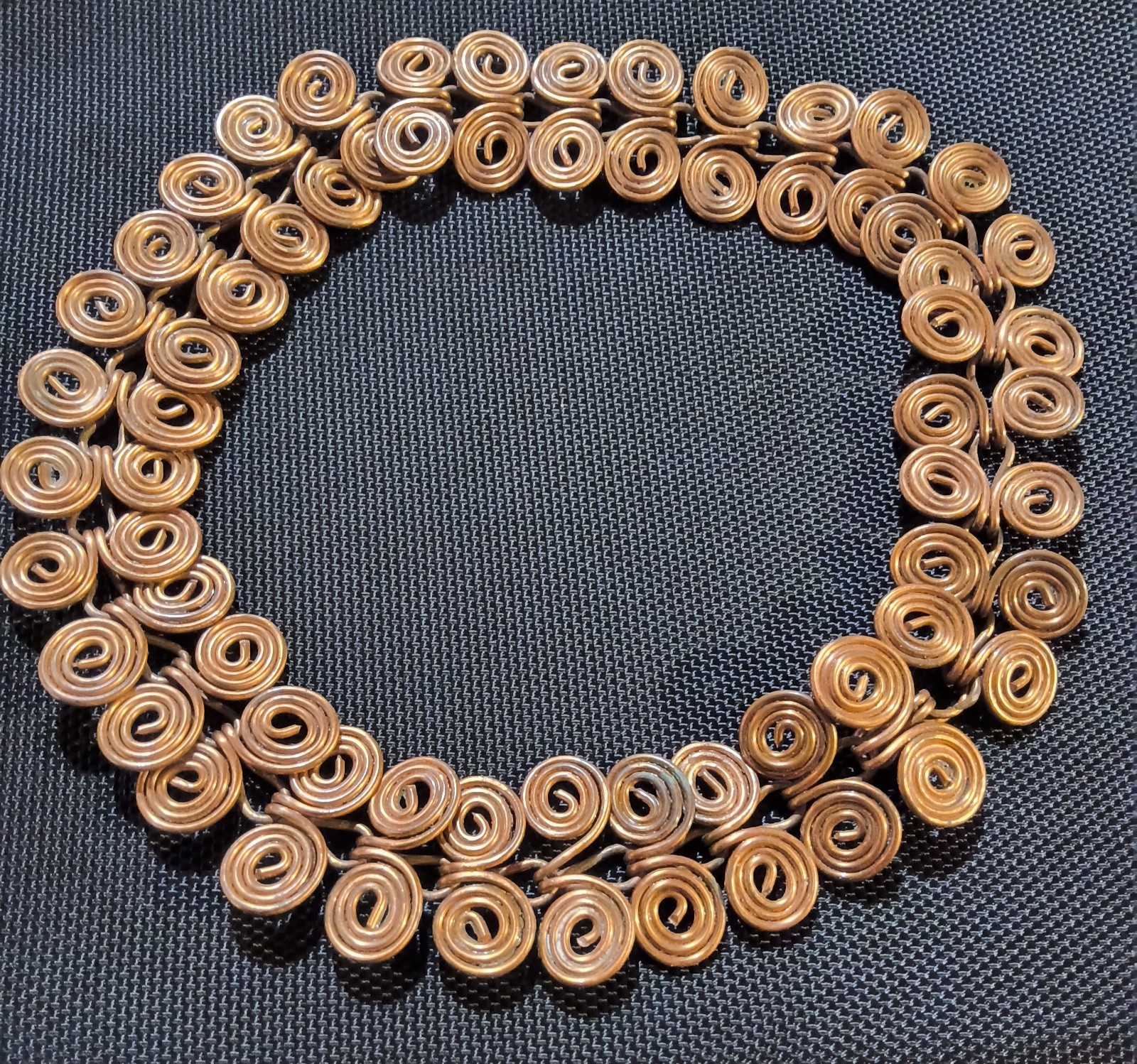 Ancient Egyptian Copper Coil Style Necklace - 18" - 86 Grams - Handcrafted