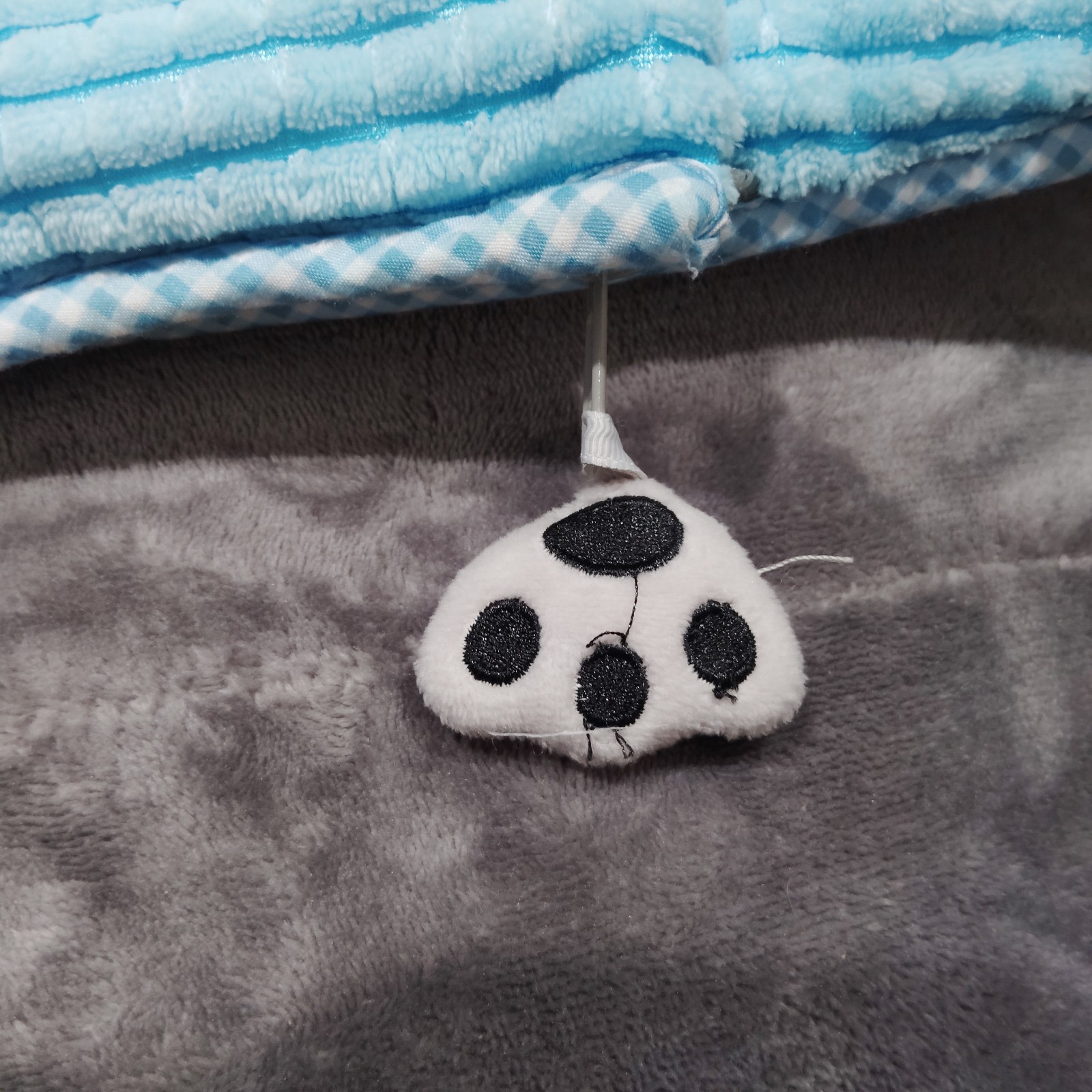 Hug Fun Costco Gray/Blue Plush Teddy Bear Full Zip Kids Sleeping Bag 66 x 28