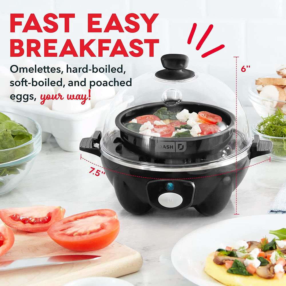 Rapid Egg Cooker: 6 Egg Capacity Electric Egg Cooker for Hard Boiled Eggs, Poach