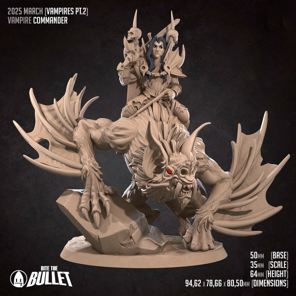 Vampire Mounted Commander - Bat Rider - Bite the Bullet - Dungeons and Dragons