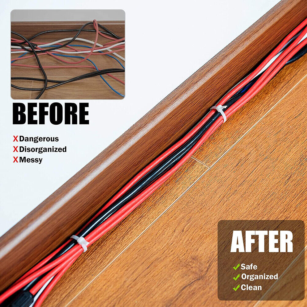 Self-locking Plastic Nylon Cable Zip Ties Mounts Wire Fasteners Cable Clips US