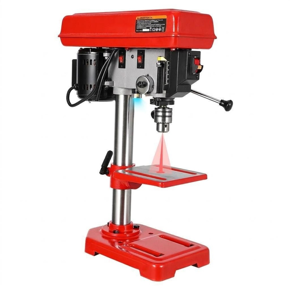 8-Inch Benchtop Drill Press 5-Speed Tabletop Drill Machine with LED Work Light