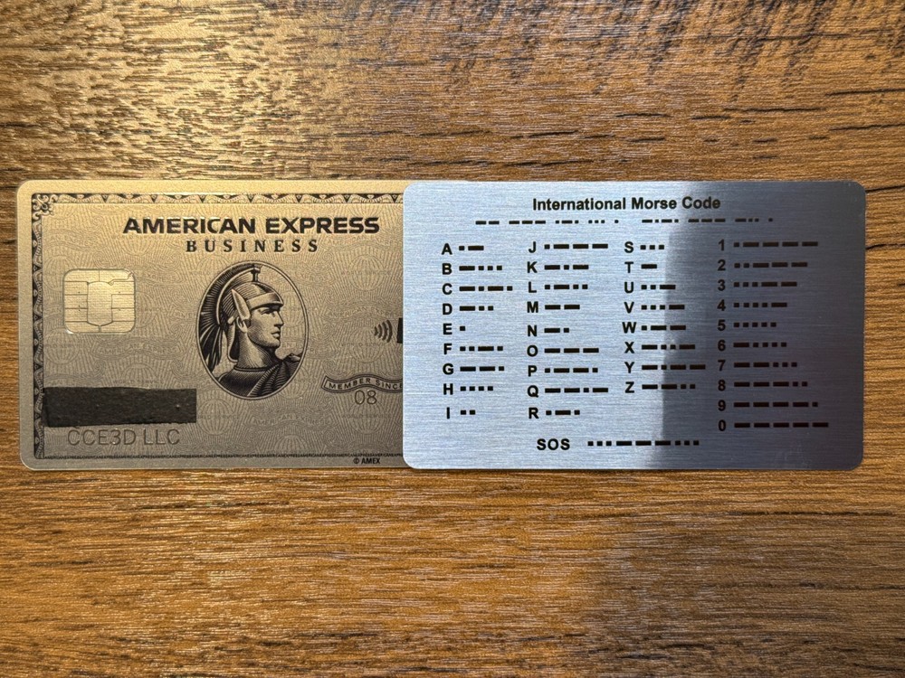 Morse Code EDC Wallet Card - Ham Radio, Prime Stainless Steel, No Plastic