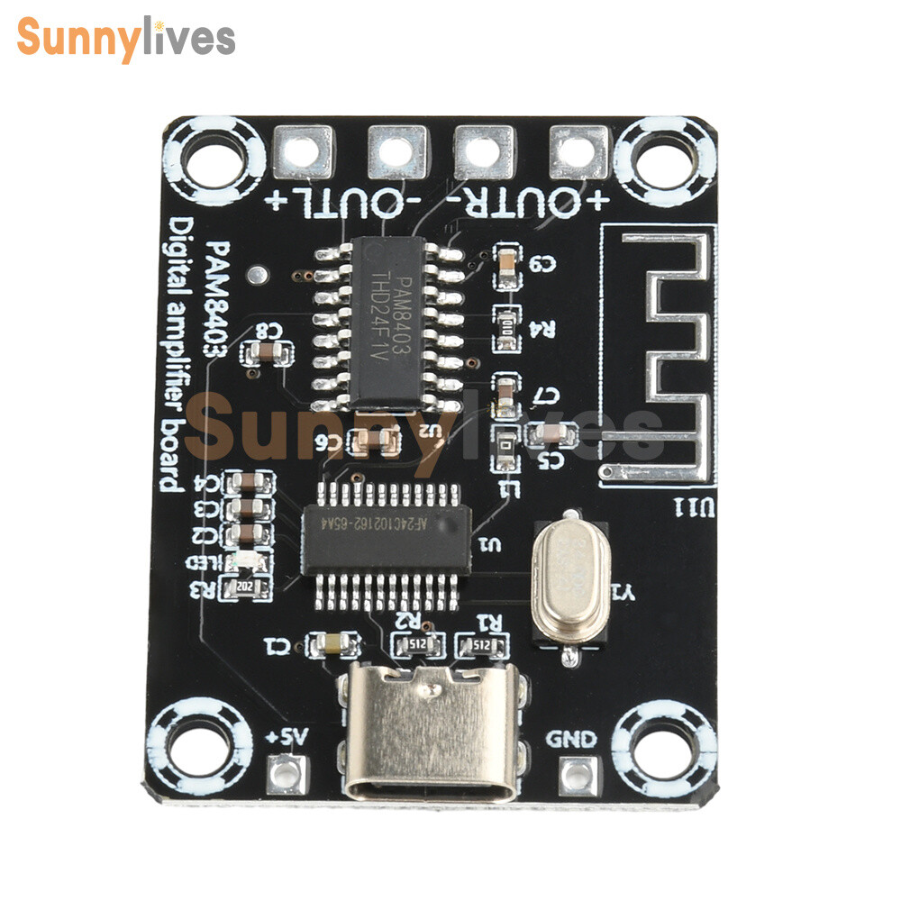 Type-C Mini PAM8403 Bluetooth Digital Power Amplifier Board 5W+5W For Class D