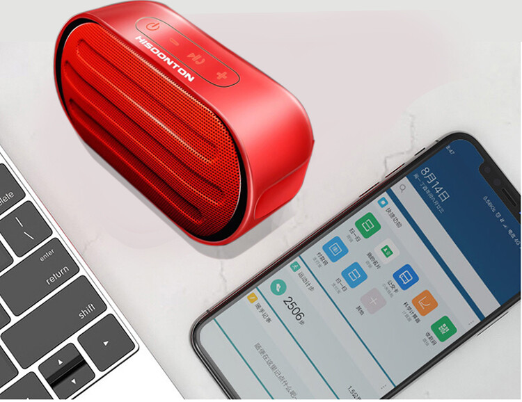 BLUETOOTH WIRELESS PORTABLE WATERPROOF DUAL SPEAKER RED