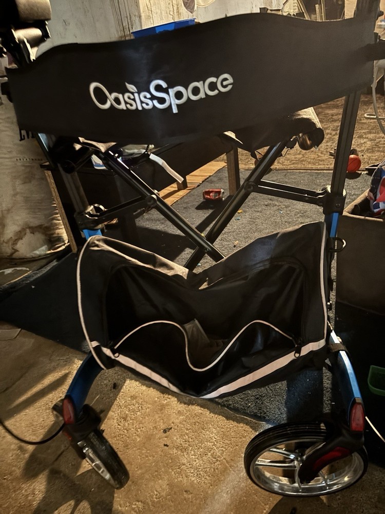 OasisSpace Upright Walker Rollator with 12" Front Wheels