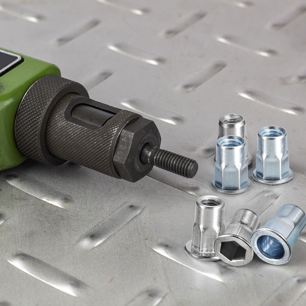 60pcs M6 Half Hex Body Rivet Nuts Stainless Steel Threaded Insert Nut