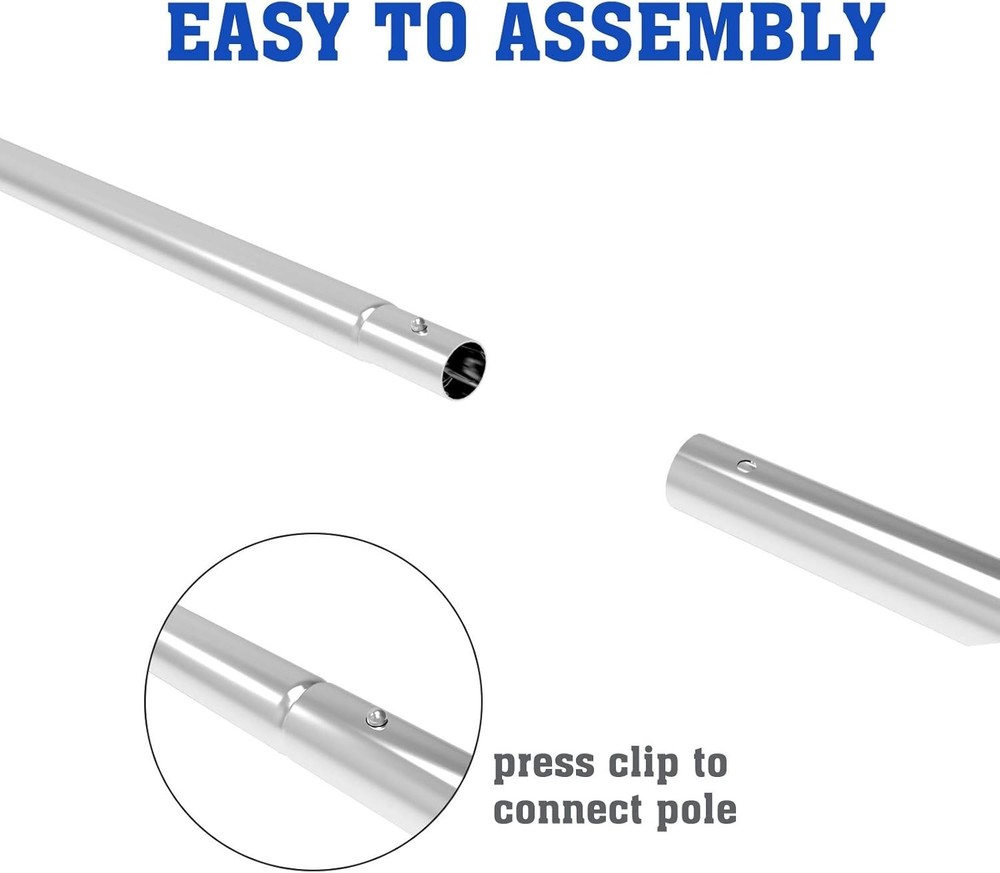 10.5ft Aluminum Telescopic Pool Pole with Adjustable Sections