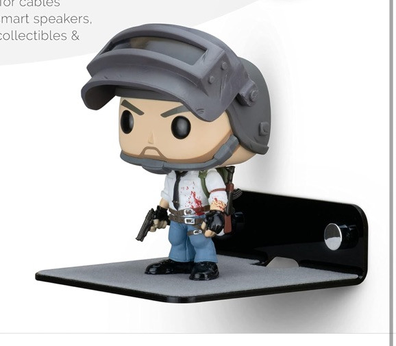 1 Pack 4” Small Floating Shelf Bluetooth Speaker Stand, 4" Black Shelf ONLY