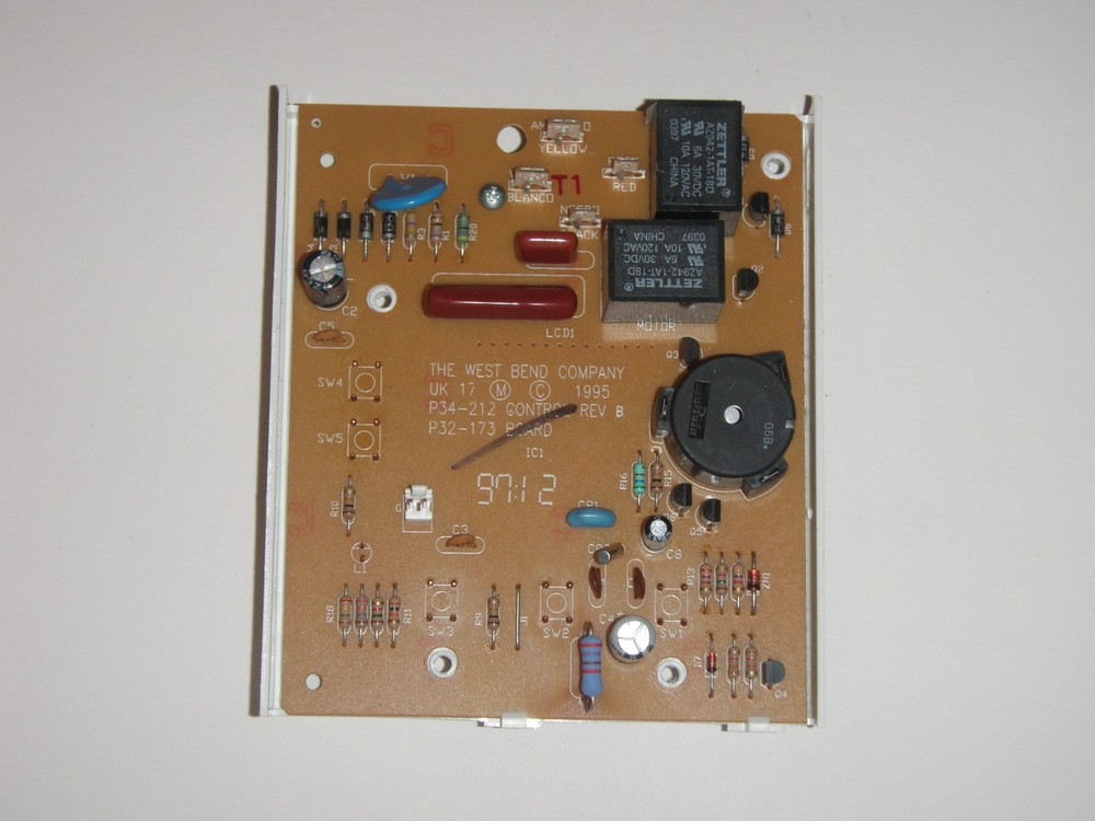 Electronic Control Board for Panel on West Bend Bread Maker Model 41055