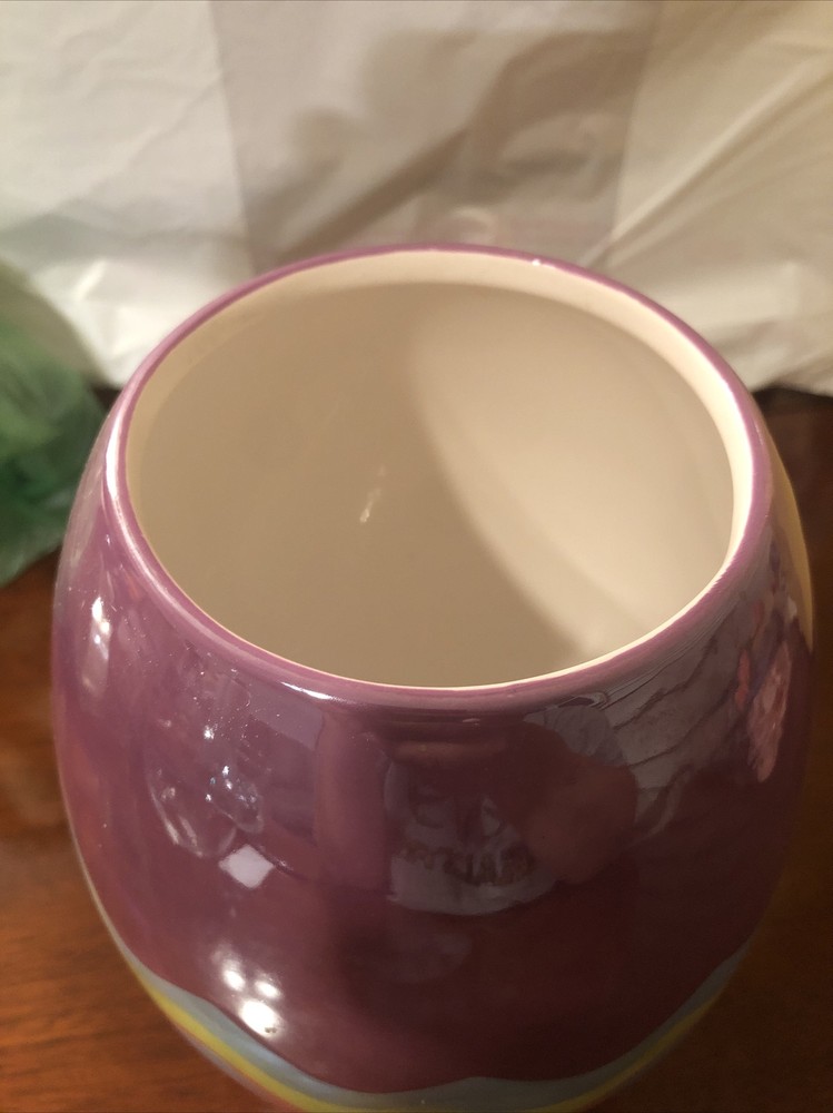 Ceramic Easter egg Painted Vase, candy dish, Candle Holder