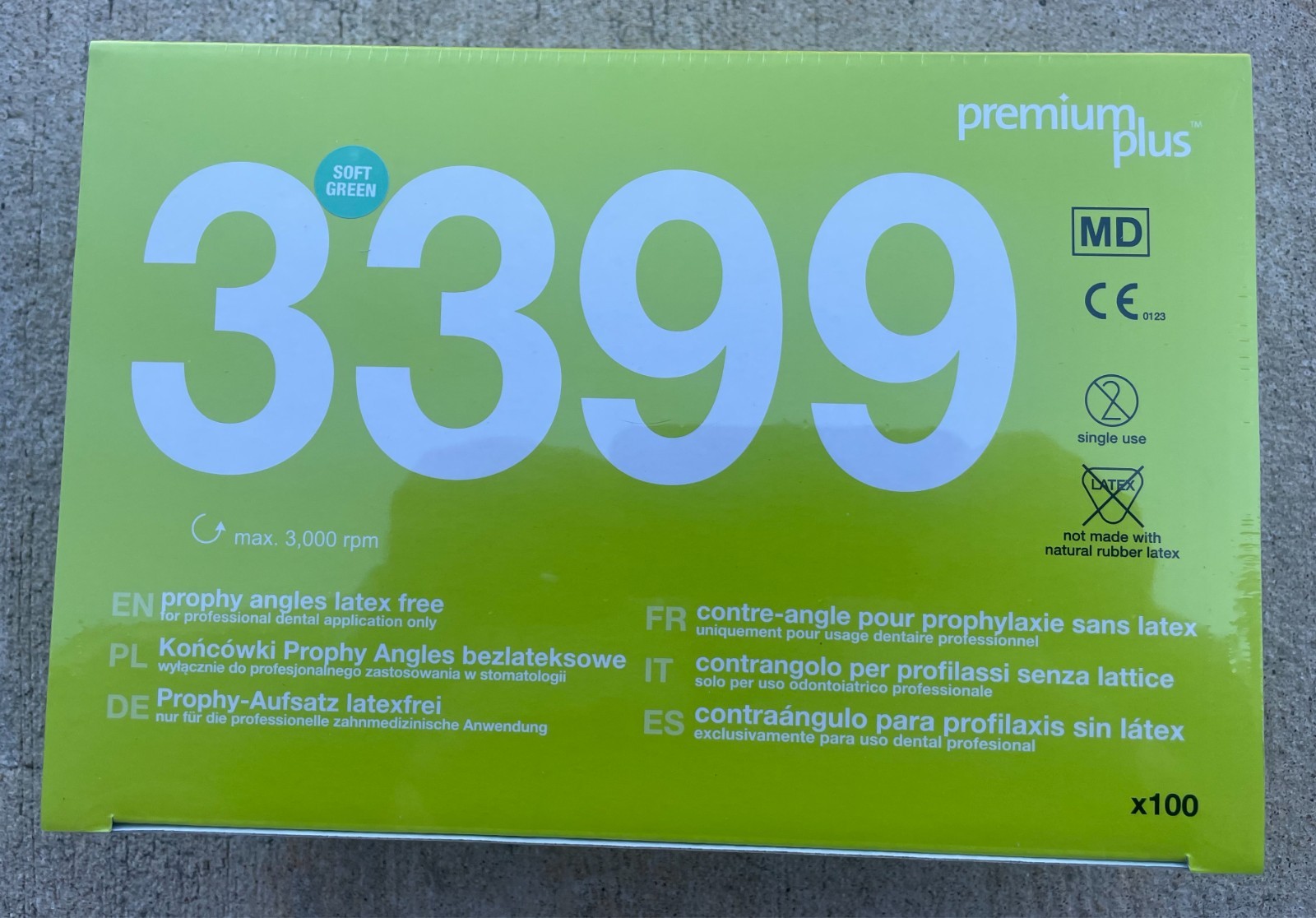 Premium Plus Prophy Angles Latex-Free Ribbed & Webbed Standard Soft Cup Box/100