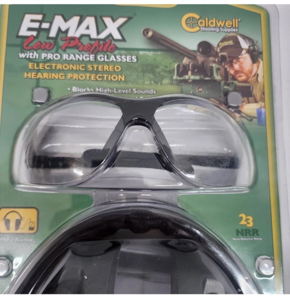 Caldwell E-Max Low Profile Electronic Hearing Protection & Pro Range Glasses Set