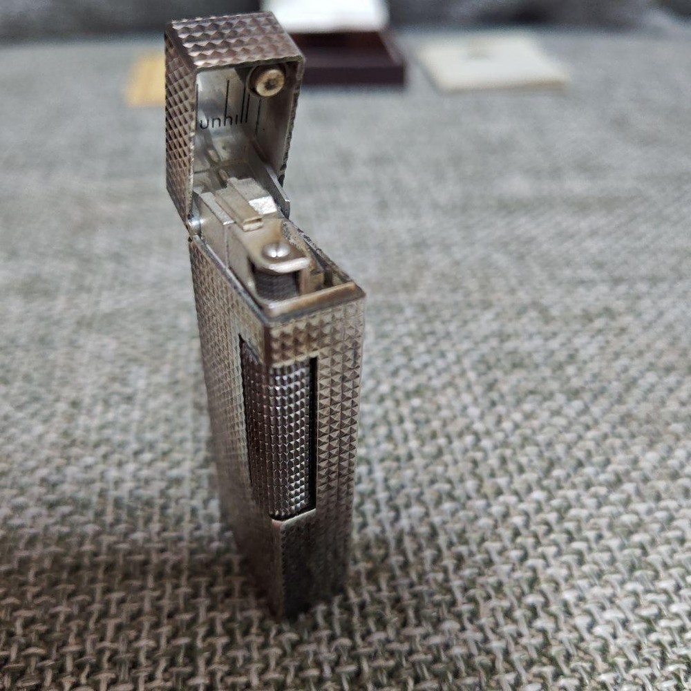 Swiss silver dunhill lighter with case