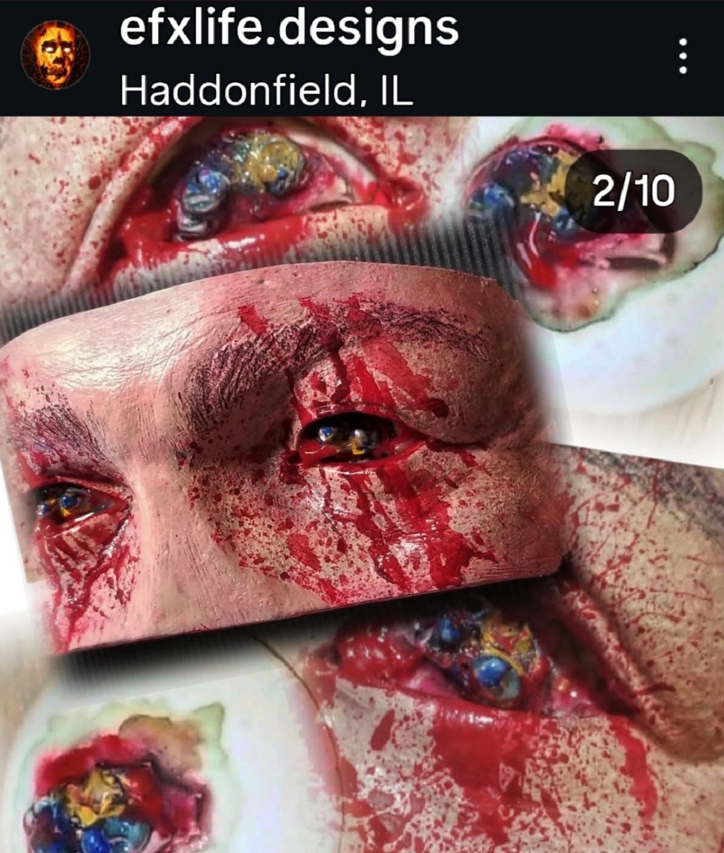 Halloween II, 1981 Michael Myers Warlock H2 MASK INSERT, Damage Blood Tears