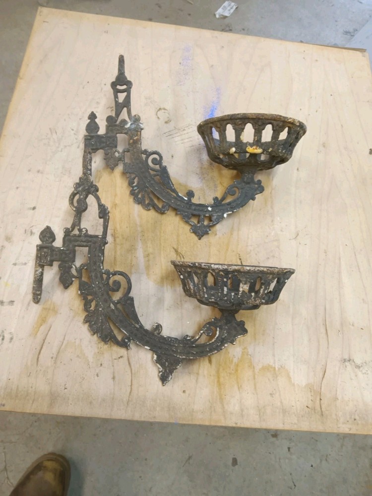 Antique/Vintage Cast Iron Lamp Holders