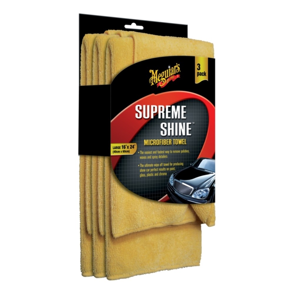 Meguiar's X2020 Supreme Shine 16"x24" Microfiber Towel For Auto Detailing 3 Pack
