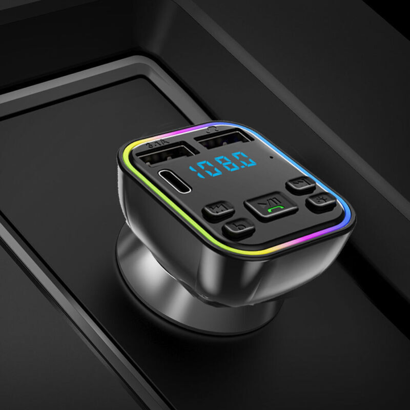 Bluetooth 5.0+ Car BT Wireless FM Transmitter Adapter Hands-Free 2USB PD Charger