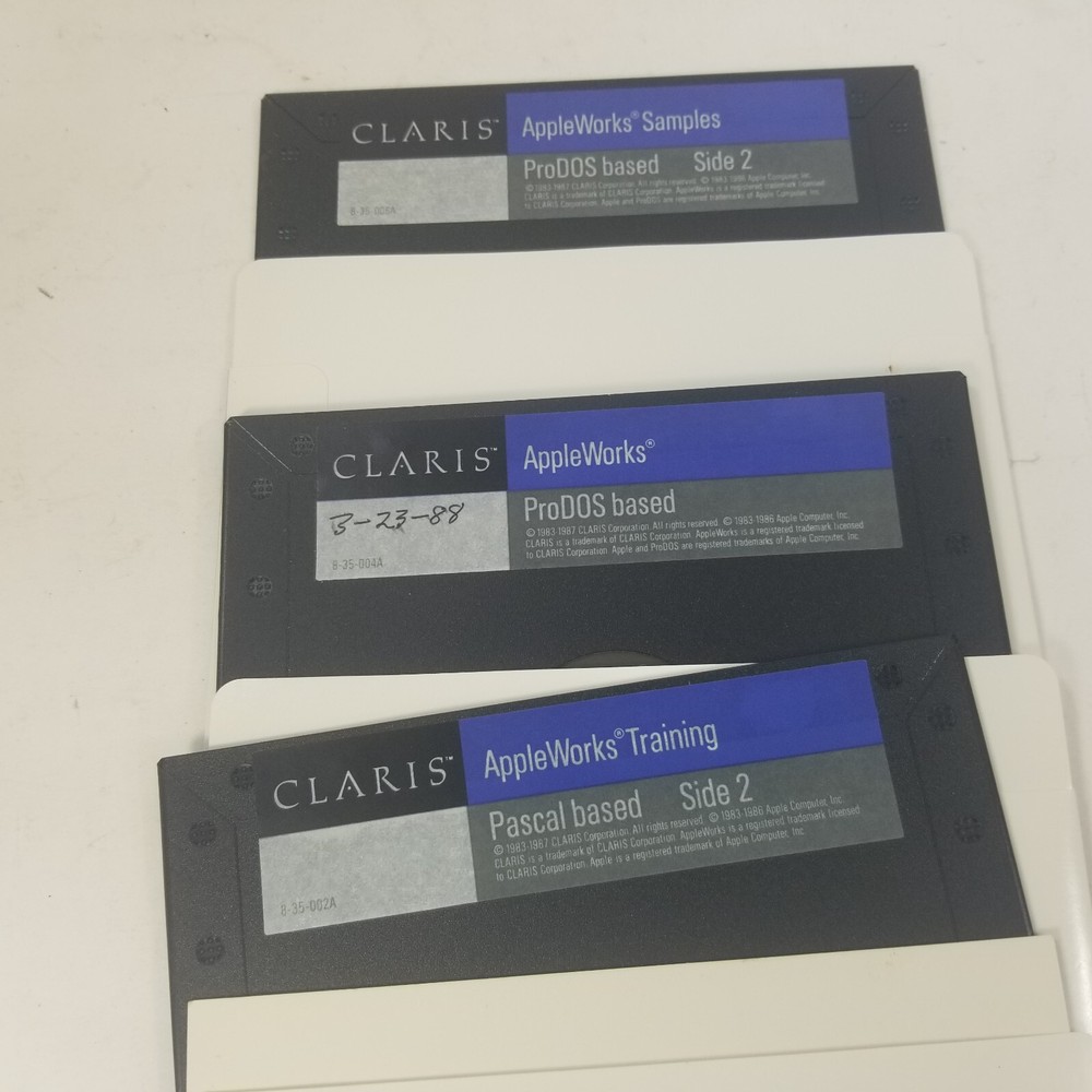 Claris Appleworks Software ProDOS based 5.25 Disks