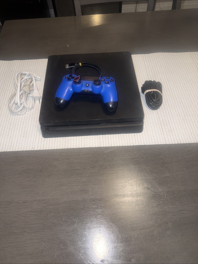 Sony PlayStation 4 Slim 1TB  Console & Controller Cables  -Tested & Working