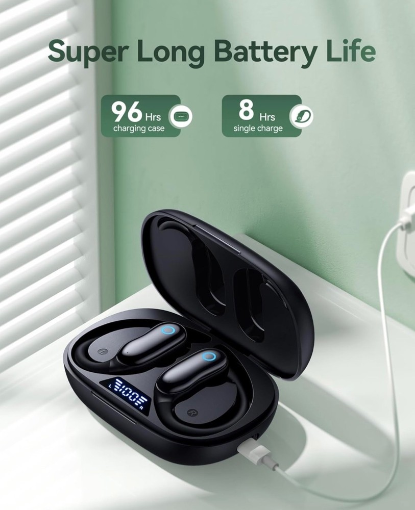 GNMN Active Noise Canceling Earbuds Wireless Earbuds 96hrs Playback Bluetooth