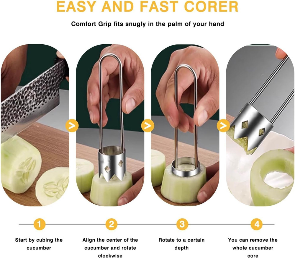 2 PCS Red Bell Pepper Seed Corer-Multifunctional Fruit and Vegetable Core Remove