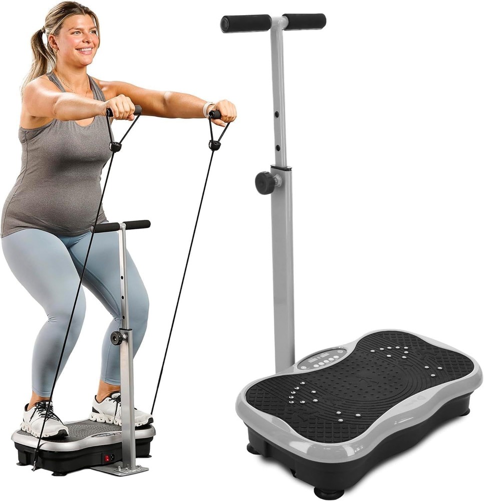 TrimLite Vibration Plate Exercise Machine with Handlebars – Whole Body Vibrat...